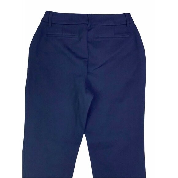 J Crew Womens Ponte Cropped Pants Navy Blue Stretch Pockets Mid Rise 4 New - Picture 5 of 9